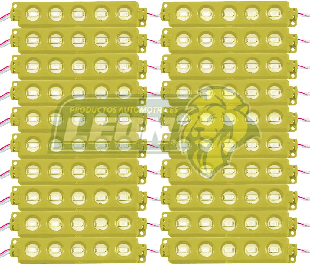MODULO 5 ULTRA LEDS COB 5.6x3x8 cm T/ENCAPSULADO AMARILLO (M5/CG-CDI) (20 TIRAS)