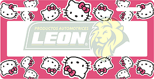 PORTAPLACAS ULTRAMAX PREMIUM KITTY DECORADO SERIGRAFIA (JGO. c/2 pzas.)