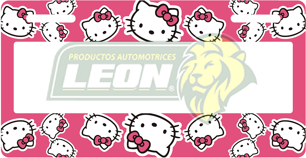 PORTAPLACAS ULTRAMAX PREMIUM KITTY DECORADO SERIGRAFIA (JGO. c/2 pzas.)