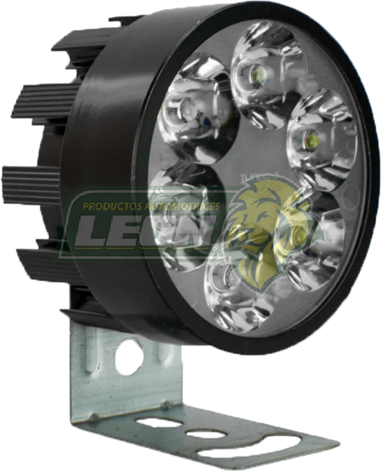 FARO P/MOTO REDONDO C/6 HIPERLEDS 1W CARCASA NEGRA C/ESTROBO