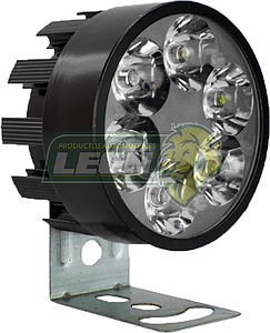 FARO P/MOTO REDONDO C/6 HIPERLEDS 1W CARCASA NEGRA C/ESTROBO