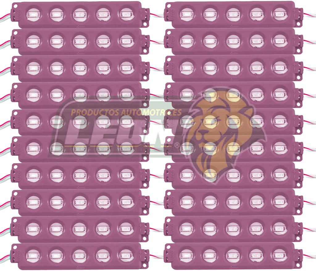 MODULO 5 ULTRA LEDS COB 5.6x3x8 cm T/ENCAPSULADO ROSA (M5/CG-CDI) (20 TIRAS)