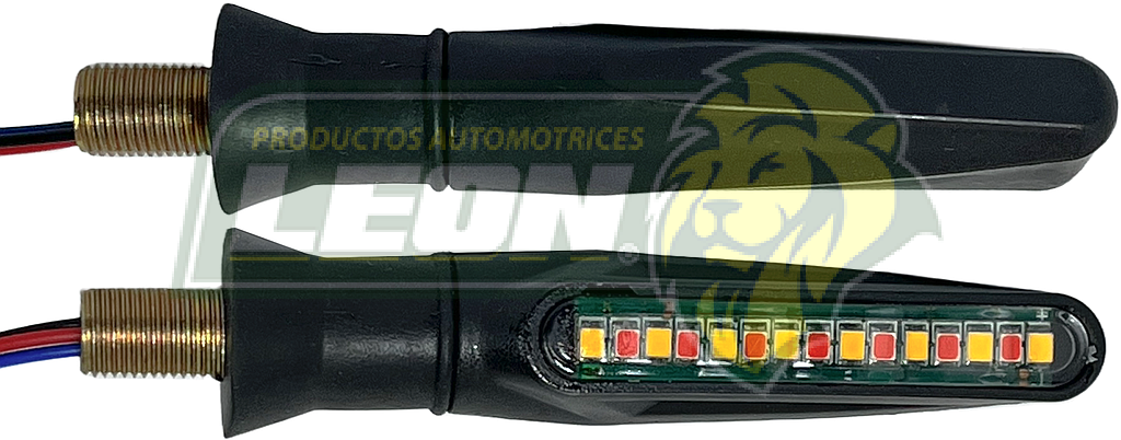 LUZ DIRECCIONAL PARA MOTO c/11 LEDS ROJO/AMBAR (JGO. c/2 pzas.)
