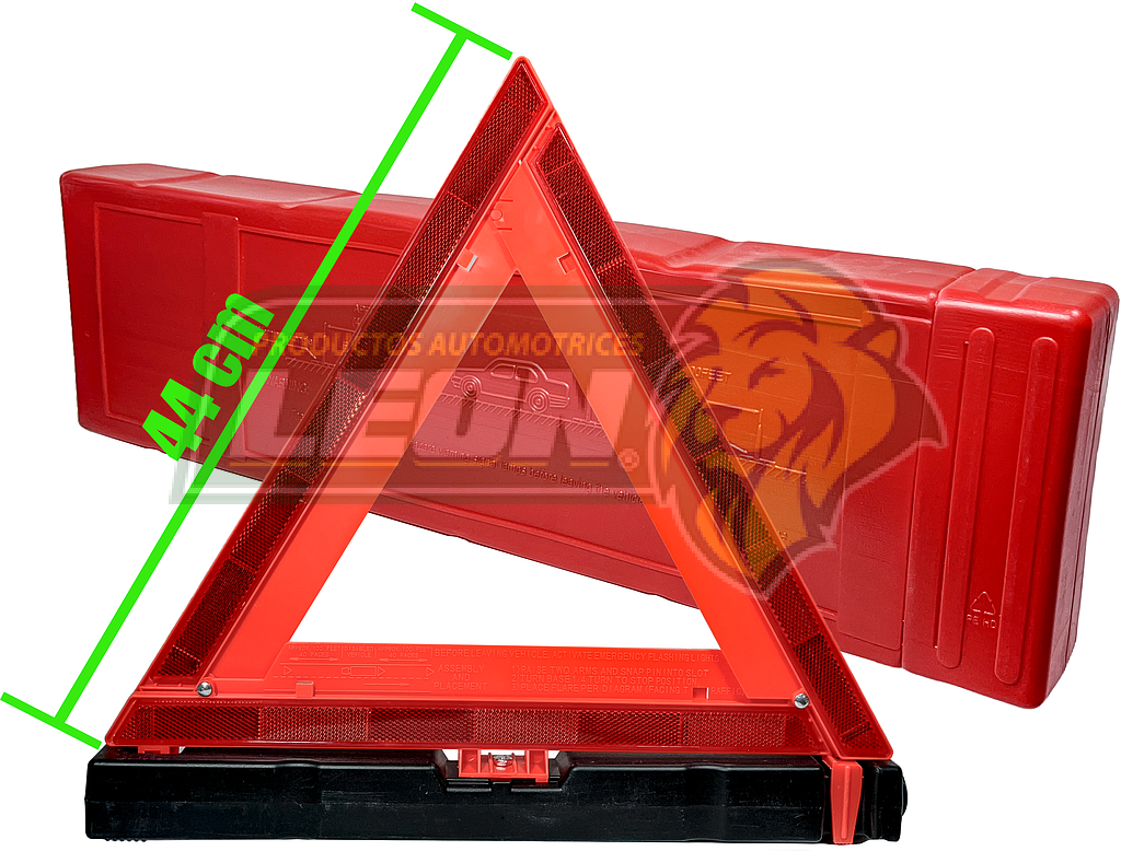 TRIANGULO DE EMERGENCIA REFLEJANTE DE PLASTICO REFORZADO 44 cm (VQ0701)