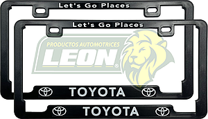 PORTAPLACAS SLIM (OFICIAL) SERIGRAFIA TOYOTA “LETS GO PLACES” (JGO. c/2 pzas.)