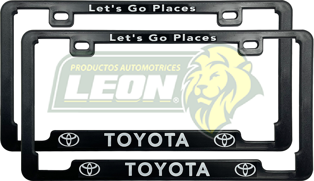 PORTAPLACAS SLIM (OFICIAL) SERIGRAFIA TOYOTA “LETS GO PLACES” (JGO. c/2 pzas.)