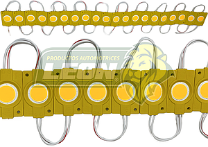 TIRA TIPO CHIP REDONDO 12V, 1W  9 LEDS COLOR AMARILLO (20 MODULOS)