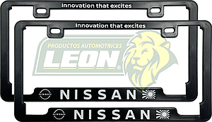 PORTAPLACAS SLIM (OFICIAL) SERIGRAFIA NISSAN “TOGETHER LETS DRIVE” (JGO. c/2 pzas.)