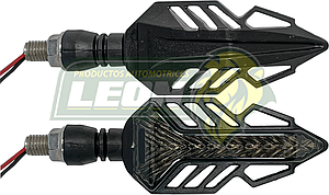 LUZ DIRECCIONAL PARA MOTO c/14 LEDS c/FUNCION FLASH Y SECUENCIAL ROJO (JGO. c/2 pzas.)