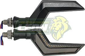 LAMPARA DIRECCIONAL BICOLOR PARA MOTO c/24 LEDS FLECHAS TIPO GEL FLASH SECUENCIAL (JGO. c/2 pzas.)