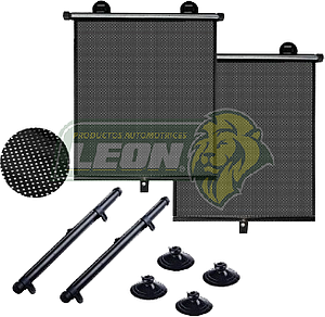 CORTINAS DE MALLA DE POLIESTER, RETRACTIL PARA AUTO 45x55 cm (SET)