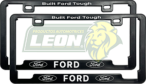 PORTAPLACAS SLIM (OFICIAL) SERIGRAFIA FORD “BUILT FORD TOUGH” (JGO. c/2 pzas.)
