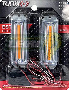 ESTROBO DE 10 LEDS DOBLE CON PROBADOR AMBAR, FUNCION FIJA Y ESTROBO SUPER BRILLANTES