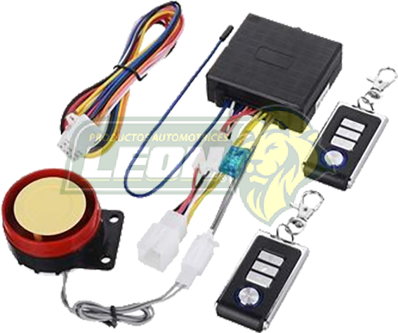 ALARMA PARA MOTO c/2 CONTROLES, INMOVILIZADOR, SENSOR DE MOVIMIENTO Y ENCENDIDO REMOTO