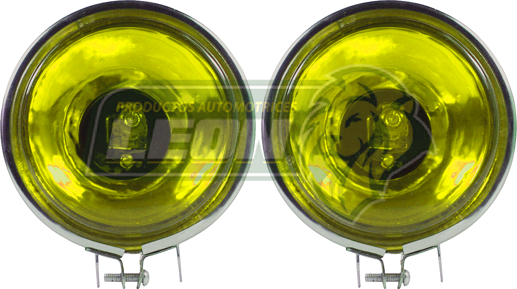 FARO CROMADO REDONDO 3.5” AMARILLO 55W 12V (JGO. c/2 pz.)
