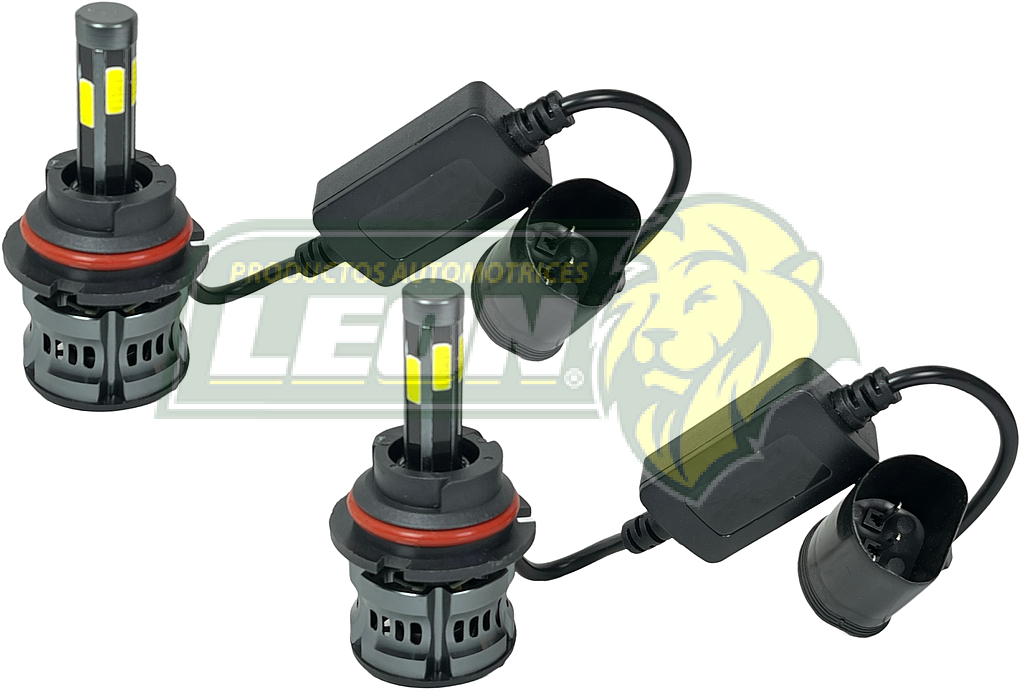 FOCO LED 9004 ALTA Y BAJA SISTEMA COMPLETO 6 CARAS LED 3T. (JGO. c/2 pz.)