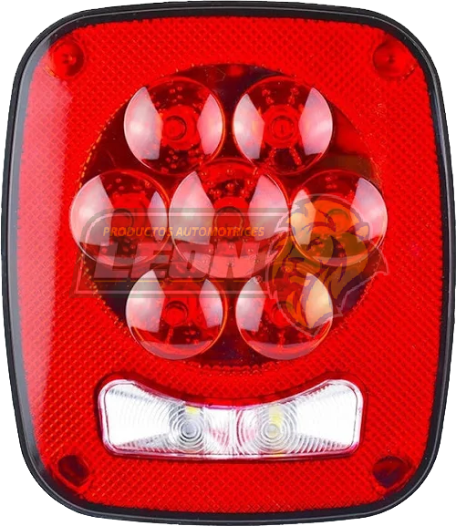 PLAFON CUADRADO P/CAMION C/OJO DE ANGEL TIPO GEL 9 LEDS 12V FUNCIONES (ALTA, BAJA, ESTROBO) UNIVERSAL