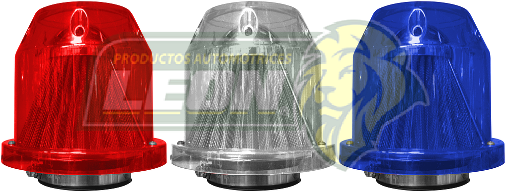 FILTRO AIRE ALTOFLUJO CONICO CUBIERTA ACRILICA (ROJO, CLARO, AZUL) QT2005