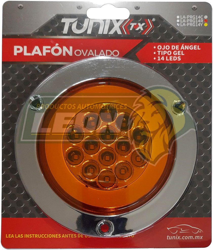 PLAFON REDONDO 14 LEDS OJO DE ANGEL TIPO GEL AMBAR