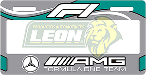PORTAPLACAS ULTRAMAX PREMIUM MERCEDES DECORADO SERIGRAFIA (JGO. c/2 pzas.)