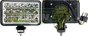 UNIDAD CUADRADA 5" OJO DE ANGEL 15 HIPERLEDS 3W C/U COLOR AZUL c/SOQUET 3T. (JGO. c/2 pz.)