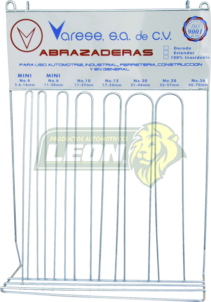 EXHIBIDOR DE ABRAZADERAS “SINFIN” “VARESE”