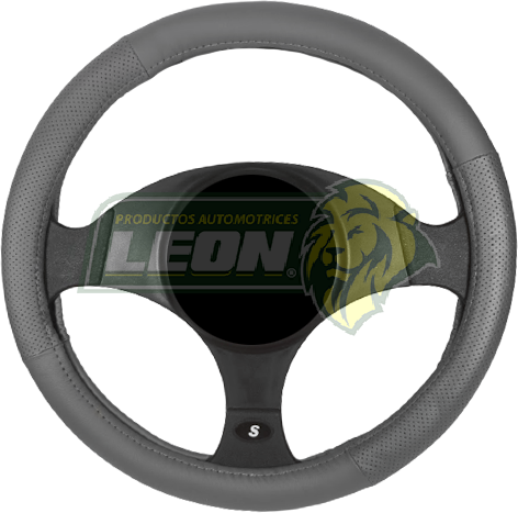 FUNDA P/VOLANTE TIPO PIEL GRIS PUNTOS LISA CHICO ATOS, SPARK, BEAT, MARCH ETC.