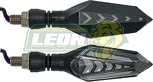 LAMPARA DIRECCIONAL BICOLOR PARA MOTO c/21 LEDS FLECHAS TIPO GEL FLASH SECUENCIAL (JGO. c/2 pzas.)