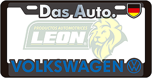 PORTAPLACAS DELUXE VW REALZADA, DECORADO SERIGRAFIA Y HOT ESTAMPING (JGO. c/2 pzas.)