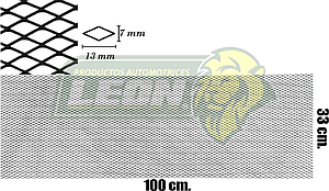MALLA ALUMINIO PARA PARRILLA FIGURA CHICA 33x100 cm ANONIZADA COLOR ALUMINIO