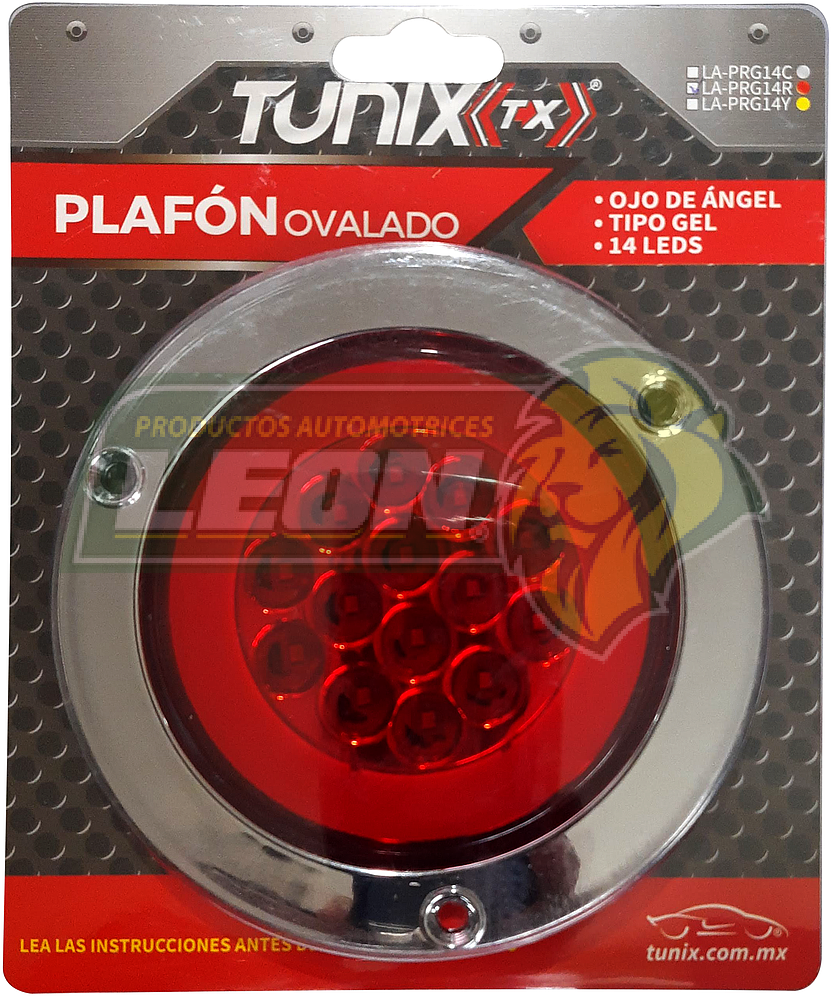 PLAFON REDONDO 14 LEDS OJO DE ANGEL TIPO GEL ROJO