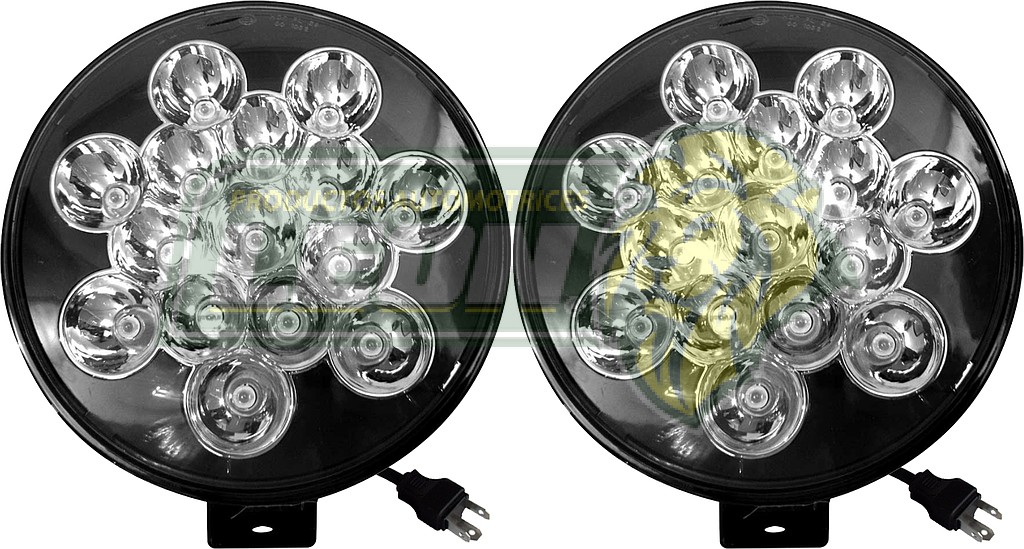 UNIDAD REDONDA 7” C/15 HIPERLEDS 45W C/SOQUET DE 3T. 21000LM (JGO. c/2 pz.)