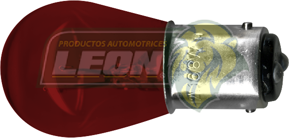 FOCO 2 POLOS PATA PAREJA BOMBILLA GRANDE ROJO 12V S25 BA15D (04610)