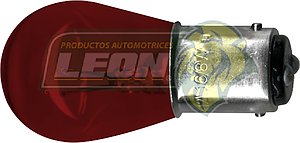 FOCO 2 POLOS PATA PAREJA BOMBILLA GRANDE ROJO 12V S25 BA15D (04610)