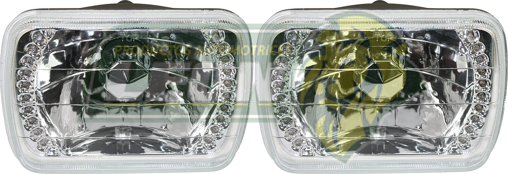 UNIDAD CUADRADA GRANDE 7” C/LEDS INTERNOS BLANCA (JGO. c/2 pz.)