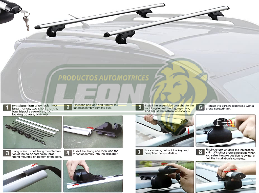 BARRA PORTA EQUIPAJE ALUMINIO C/LLAVE