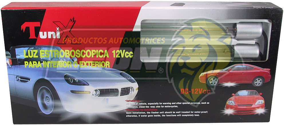 LUZ ESTROBOCOSPICA 12V  PROFESIONAL PARA  INT. Y EXT. CODIF. (2 TUBOS 10")