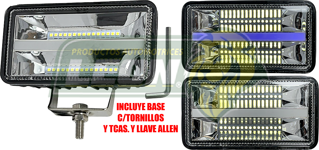 FARO AUXILIAR HYPER 30 LED 36W 12V OJO ANGEL AZUL (4200LM) RECTANGULAR 7x13 cm