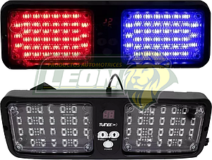 ESTROBO DE VISERA 12 FUNSIONES 43 LEDS AZUL/ROJO 32 CM