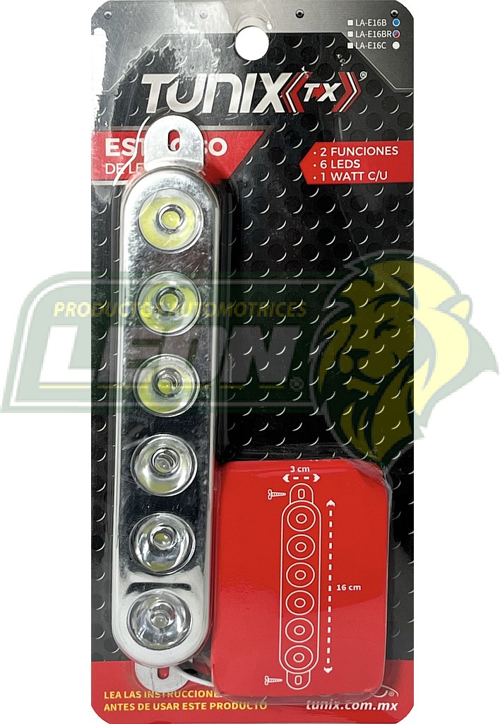 ESTROBO CON 6 LEDS 1W 2 FUNCIONES (AZUL, ROJO)