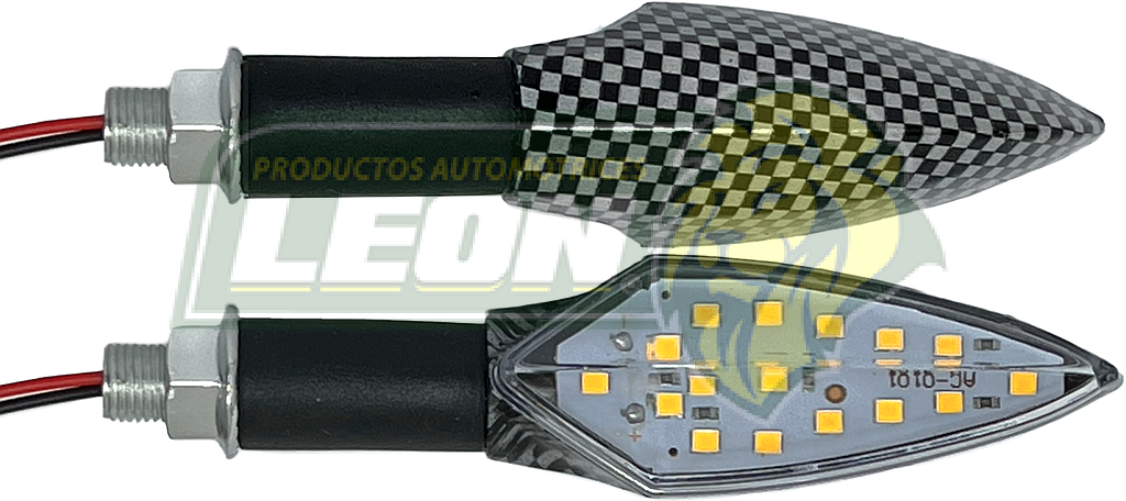 CUARTO DIRECCIONAL PARA MOTO c/15 LEDS AMARILLO (JGO. c/2 pzas.)