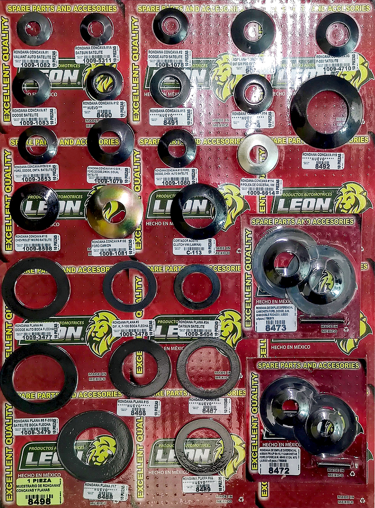 MUESTRARIO DE RONDANAS DE CONCAVAS Y PLANAS