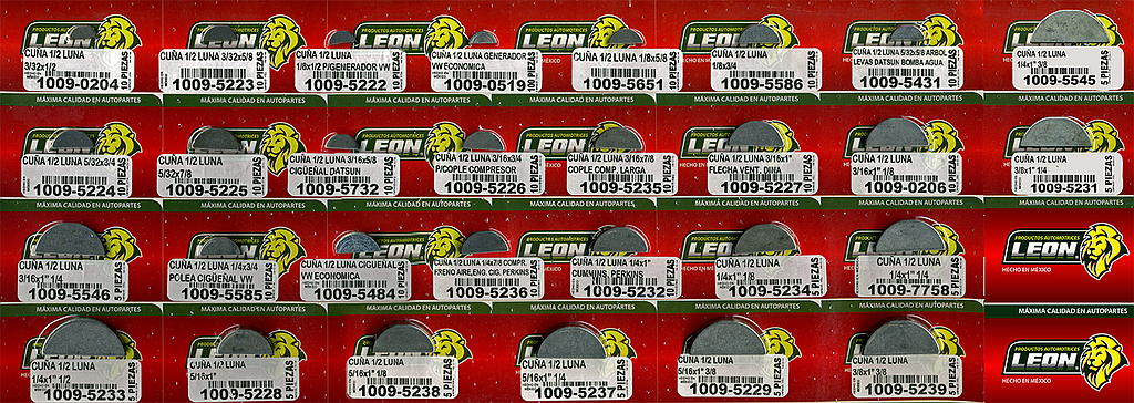 MUESTRARIO DE CUÑAS MEDIA 1/2 LUNA VARIOS MODELOS