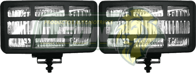 FARO RECTANGULAR BLANCO C/REJILLA CUADRO (JGO. c/ 2 pz.)