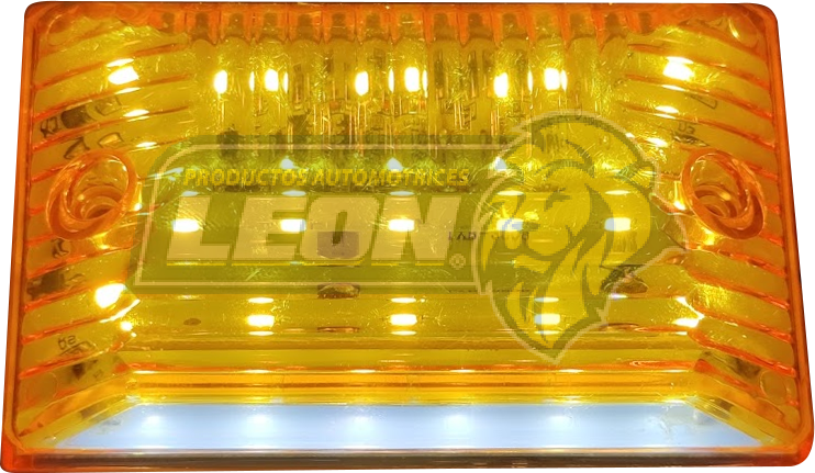 PLAFON CUADRADO 21 LEDS 0.3W P/CAMION AMARILLO/BLANCO