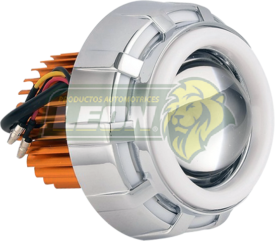 FARO P/MOTO 1 LED BLANCO CARCASA REDONDA ARO LED AMARILLO