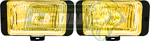 FARO RECTANGULAR 14.2x7.1 cm TIPO GM AMARILLO (JGO. c/2 pz.)