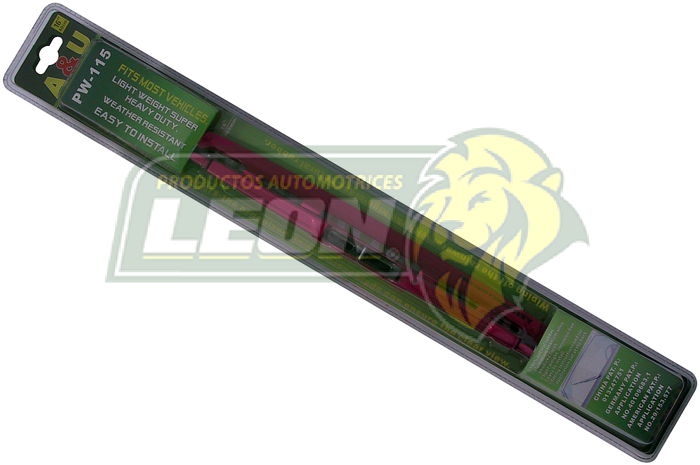 LIMPIAPARABRISAS LUJO ALUMINIO ROJO 16"