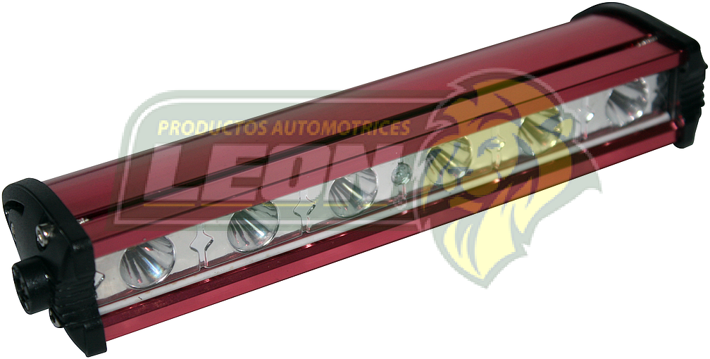 FARO RECTANGULAR C/6 HIPERLEDS 3W C/UNO 18 x 4.5 x 2.6 CM CARCAZA ROJA SLIM