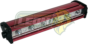 FARO RECTANGULAR C/6 HIPERLEDS 3W C/UNO 18 x 4.5 x 2.6 CM CARCAZA ROJA SLIM